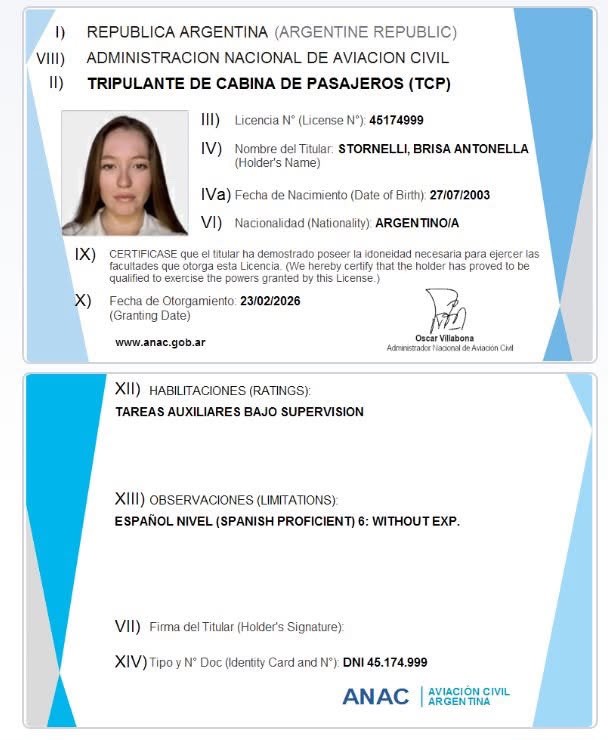 Licencia de Tripulante de Cabina de Pasajeros